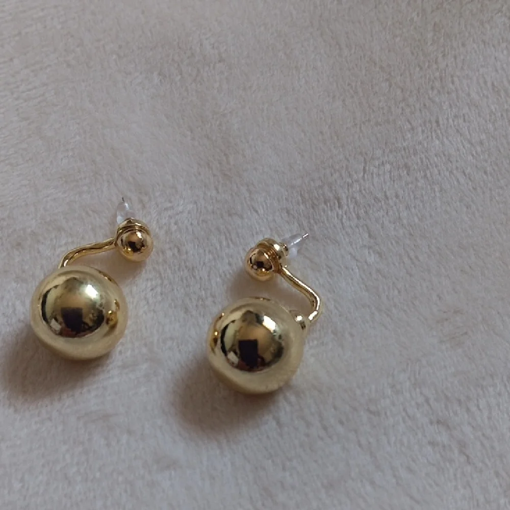 Elegant Gold Ball Earrings
